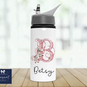 Personalised Girls Water Bottle | Unicorn Drinks Bottle | Girls Drinking Bottle | Unicorn Bottle | Gift for Girls | Unicorn Gift
