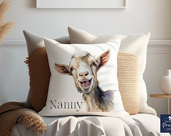 Personalised Goat Cushion | Personalised Cushion | Goat Cushion | Cheeky Goat | Mothers Day | Gift for Her | Goat Gift | Funny Goat Homeware