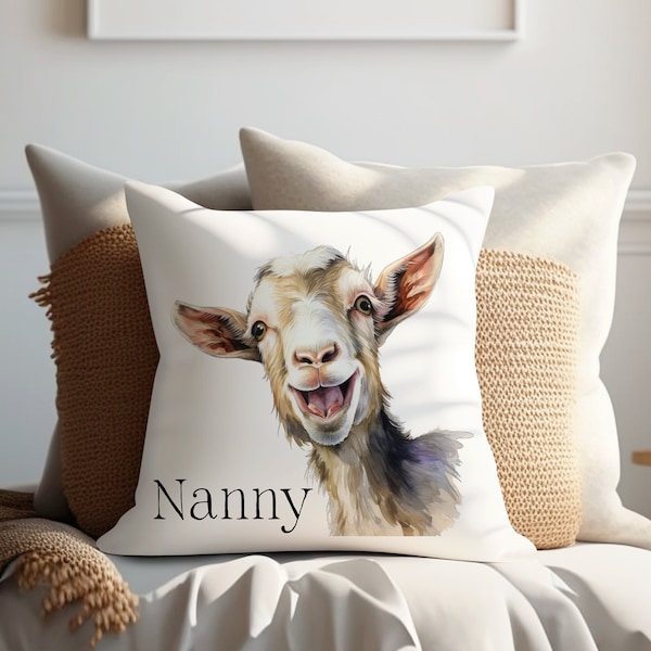 Personalised Goat Cushion | Personalised Cushion | Goat Cushion | Cheeky Goat | Mothers Day | Gift for Her | Goat Gift | Funny Goat Homeware