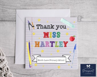 Personalised Teacher Card | Thank You Teacher Card | End Of Year Gift | End of Year 2021 | Teacher Card | Teaching Assistant Card