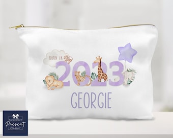 Personalised Changing Bag | Personalised Nappy Pouch | Personalised Wipes Bag | Baby Storage | Born in 2023 | New Baby Gift | Clean Bum Bag