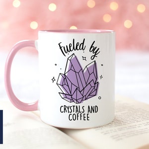 Personalised Crystal Mug | Crystal Lovers Mug | Gift for Crystal Lover | Crystal Lover | Fueled by Coffee & Crystals | Crystal Birthday Gift