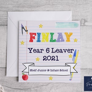 Tarjeta personalizada de abandono escolar / Regalo personalizado para egresados de la escuela / Abandono escolar 2022 / Tarjeta escolar personalizada / Abandono escolar 2022