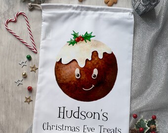 Personalised Christmas Pudding Treat Bag | Personalised Christmas Eve Bag | Kids Christmas Eve Bag | Christmas Eve Box Filler | Christmas