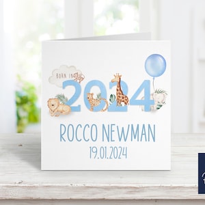carte personnalisée nouveau-né | Carte Né en 2024 | Carte de félicitations | Carte pour un nouveau-né | Nouveau cadeau pour bébé | Souvenir nouveau-né | Nouveau bébé garçon