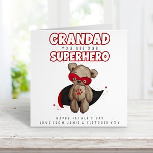 Cartão personalizado do dia dos pais | super-herói cartão comemorativo | Cartão para o pai | Cartão para o avô | Dia dos Pais | Super Pai | Super Papai | Super vovô