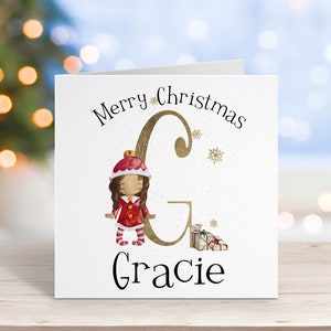 Personalizowana świąteczna kartka Elf | Dziewczynka Elf | Chłopiec Elf | Dziewczęca kartka świąteczna | Chłopięca kartka świąteczna | Personalizowana dziecięca kartka świąteczna | Karta Elf