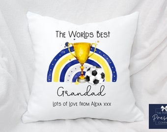 Almofada de futebol personalizada | Presente personalizado para o dia dos pais | Presente personalizado do Leeds United | Almofada para o papai | Almofada para o vovô