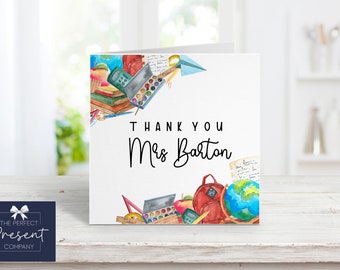Personalised Teacher Thank You Card | Teaching Assistant Card | Thank You Teacher Card | Teacher Appreciation | End of Year | Class of 2022