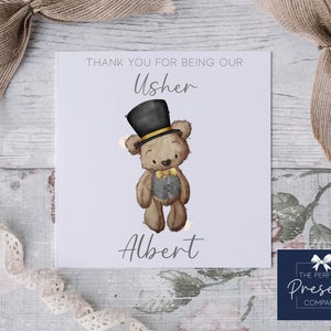 Tarjeta Page Boy personalizada / Tarjeta Usher personalizada / Tarjeta de portador de anillo / Tarjeta de agradecimiento para fiestas nupciales / Usher / Best Man / Page Boy / Boda