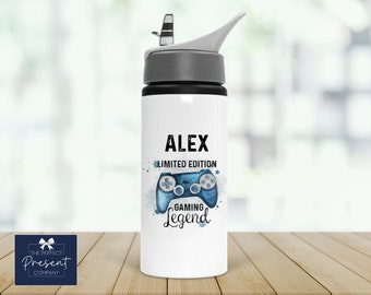 Personalised Gamer Bottle |Gaming Water Bottle | Gaming Legend Bottle | Gamer Drinks Bottle | Boys Water Bottle | Personalised Bottle