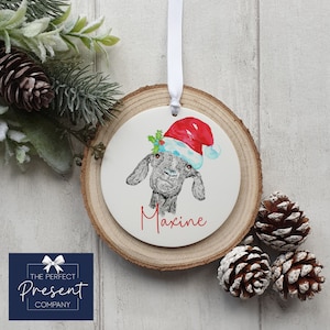 Personalisierte Weihnachtstier Ornament | Weihnachtstier Dekoration | Tier Ornament | Ziege Weihnachtsschmuck | Weihnachts-Ziege