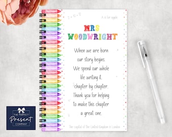 Personalisiertes Lehrer geschenk | Personalisiertes Lehrer notizbuch | Lehrer Dankeschön Geschenk | Lehrhelfer Geschenk | Jahresende Geschenk