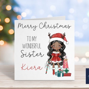 Tarjeta de Navidad personalizada / Tarjeta de Navidad de Teenage Girl / Tarjeta de Navidad de Sister / Tarjeta de Navidad personalizada para niñas / Tarjeta de Navidad para nieta