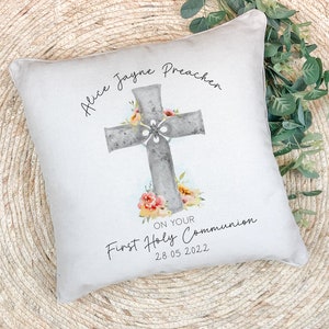 Personalised Girls First Holy Communion Gift | First Holy Communion Keepsake | First 1st Holy Communion | Holy Communion | Communion Cushion