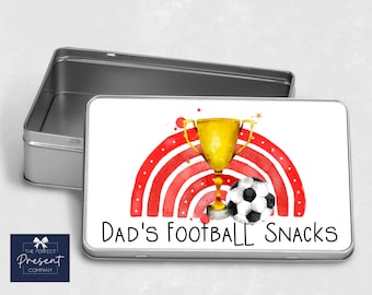 Personalised Football Tin | Personalised Christmas Football Gift | Gift for Football Fan | Football Snacks Tin | Football Treats Tin