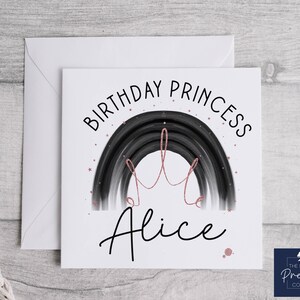 Gepersonaliseerde verjaardag Princess Card | Gepersonaliseerde Verjaardag Queen Card | Verjaardag Prinses | Verjaardag Koningin | De Kroon van de verjaardag | Kaart voor haar