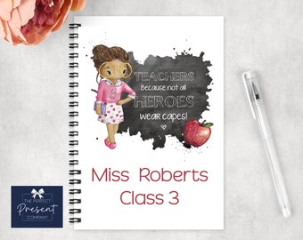 Personalised Teacher Gift | Personalised Teacher Notebook | Teacher Thankyou Gift | Teaching Assistant Gift | End of Year Gift