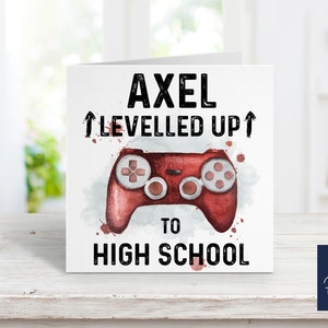 Personalised Gamer Card | New School Card | School Leaver Card | Levelled Up To High School | Year 6 Card | Class of 2024 | High School Card