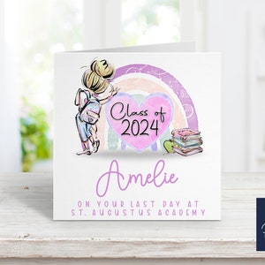 Tarjeta de egreso escolar personalizada / Tarjeta de egreso escolar / Nueva tarjeta escolar / Tarjeta de egreso del año 6 / Último día de escuela primaria / Promoción de 2024