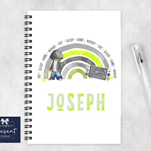 Personalised Gamer Notebook | Gamer Rainbow Notebook | Gaming Notebook | Gamer Gift | Gamer Book | Boys Notebook | Girls Notebook | Gaming