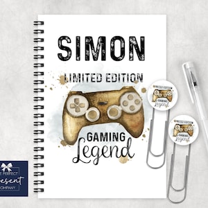 Personalised Gamer Notebook | Gold Gaming Notebook | Gaming Legend Notebook | Gift for Gamer | Gamer Gift | Personalised Stationary | Gamer