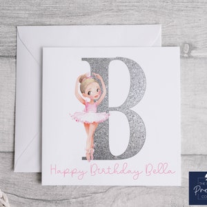 Personalised Ballerina Birthday Card | Dancing Birthday Card | Card for Ballerina | Card for Dancer | Girls Birthday Card | Card for Girls