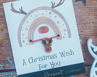 FESTIVE WISH LUCKY CHARM keepsake Card Gift Filler Secret Santa GREETING XMAS