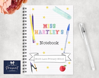 Personalised Teacher Gift | Personalised Teacher Notebook | Teacher Thankyou Gift | Teaching Assistant Gift | End of Year Gift