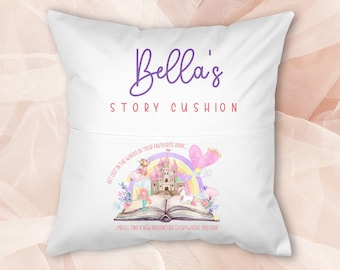 Personalised Childrens Cushion | Kids Story Cushion | Girls Book Cushion | Boys Book Cushion | Book Cushion | Pocket Cushion | Kids Birthday