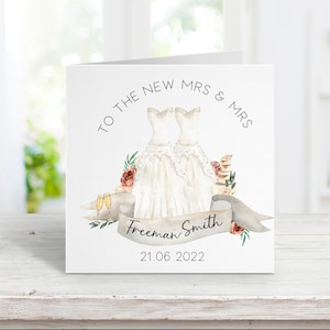 Cartão de casamento personalizado | Dia do casamento | Cartão para o dia do casamento | Sra. & Sra. Casamento Cartão | cartão de casamento lésbica | Casamento LGBTQ | Sra e Sra.