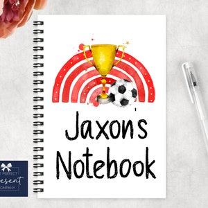 Personalised Football Notebook | Football Notepad | Girls Notebook | Boys Notebook | Football Birthday Gift | Football Stocking Filler