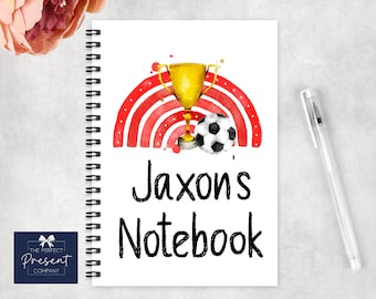 Personalisierte Fußball Notizbuch | Fußball Notizblock | Mädchen Notizbuch | Jungen Notizbuch | Fußball Geburtstagsgeschenk | Fußball Strumpffüller