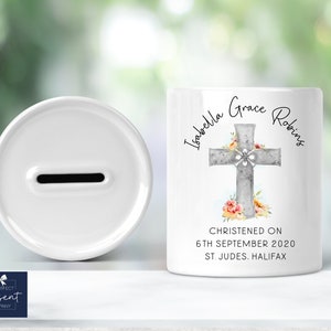 Personalised Christening Gift, Christening Money Box, Personalised Girls Baptism Gift, Personalised Boys Baptism Gift, Ceramic Money Box