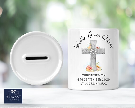 Personalised Christening Gift Christening Money Box Personalised Boys  Baptism Gift Personalised Girls Baptism Gift Ceramic Money Box