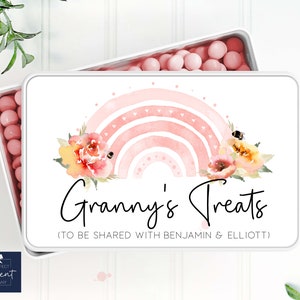 Personalised Treat Tin | Personalised Mother&#39;s Day Gift | Personalised Gift from Grandchildren | Sweet Tin | Mother&#39;s Day | Gift for Grandma