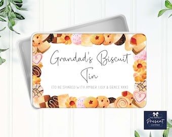 Boîte à biscuits personnalisée | Boîte à gâteries personnalisée | Boîte à biscuits de grand-père | Boîte à biscuits pour papa | Boîte à friandises pour grand-père | Cadeau d'anniversaire