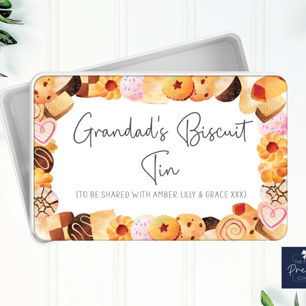 Personalised Biscuit Tin | Personalised Treat Tin | Grandad's Biscuit Tin | Dad's Biscuit Tin | Treat Tin for Grandad | Birthday Gift