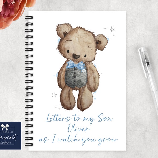 Personalised Letters To My Son as I Watch You Grow | Letters to Son | Letters to My Baby Book | Mum To Be Gift | Baby Shower Gift | Baby Boy