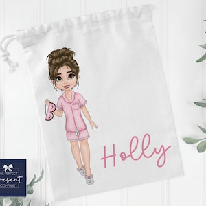 Gepersonaliseerde slaapzak voor meisjes | Gepersonaliseerde toilettas | Cadeau voor tienermeisje | Pyjamatas meisjes | Spa-tas voor meisjes | Verjaardag meisjes