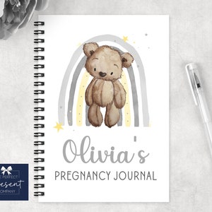 Diario de embarazo personalizado / Nuevo cuaderno de bebé / Cartas a mi libro de protuberancias / Notas de embarazo / Regalo para mamá para ser / Regalo de baby shower