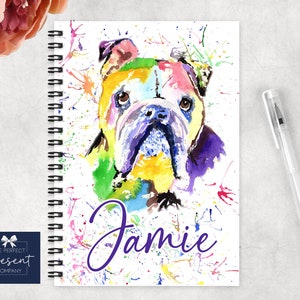 Personalised Bulldog Notebook | English Bulldog Notebook | Dog Notebook | Animal Notebook | Gift for Her | Bulldog Gift | English Bulldog