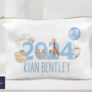 Personalised Changing Bag | Personalised Nappy Pouch | Personalised Wipes Bag | Baby Storage | Born in 2024 | Baby Boy Gift | Clean Bum Bag