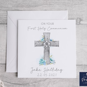 Personalised Boys First Holy Communion Card | 1st Holy Communion Card | Boy's First Holy Communion Card | Religious Card