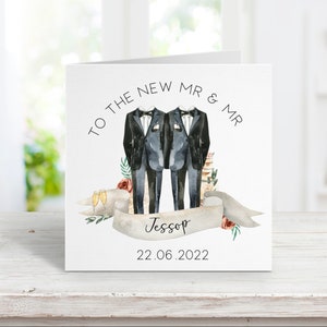 Personalisierte Hochzeitskarte | Hochzeitstag | Karte zum Hochzeitstag | Mr & Mr Hochzeitskarte | Gay Hochzeitskarte | LGBTQ Hochzeitskarte | Frau und Frau