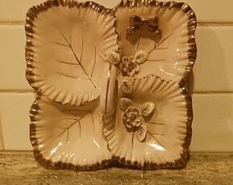 Vintage Lefton Miss Priss Divided Kitty Dish – Ceramic Candy Tray