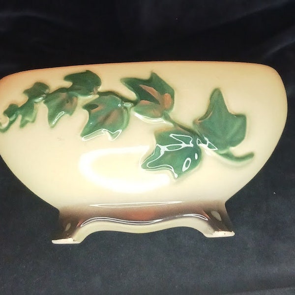 Royal Copley Pottery Ivy Design Oblong Footed Vase Planter Vintage