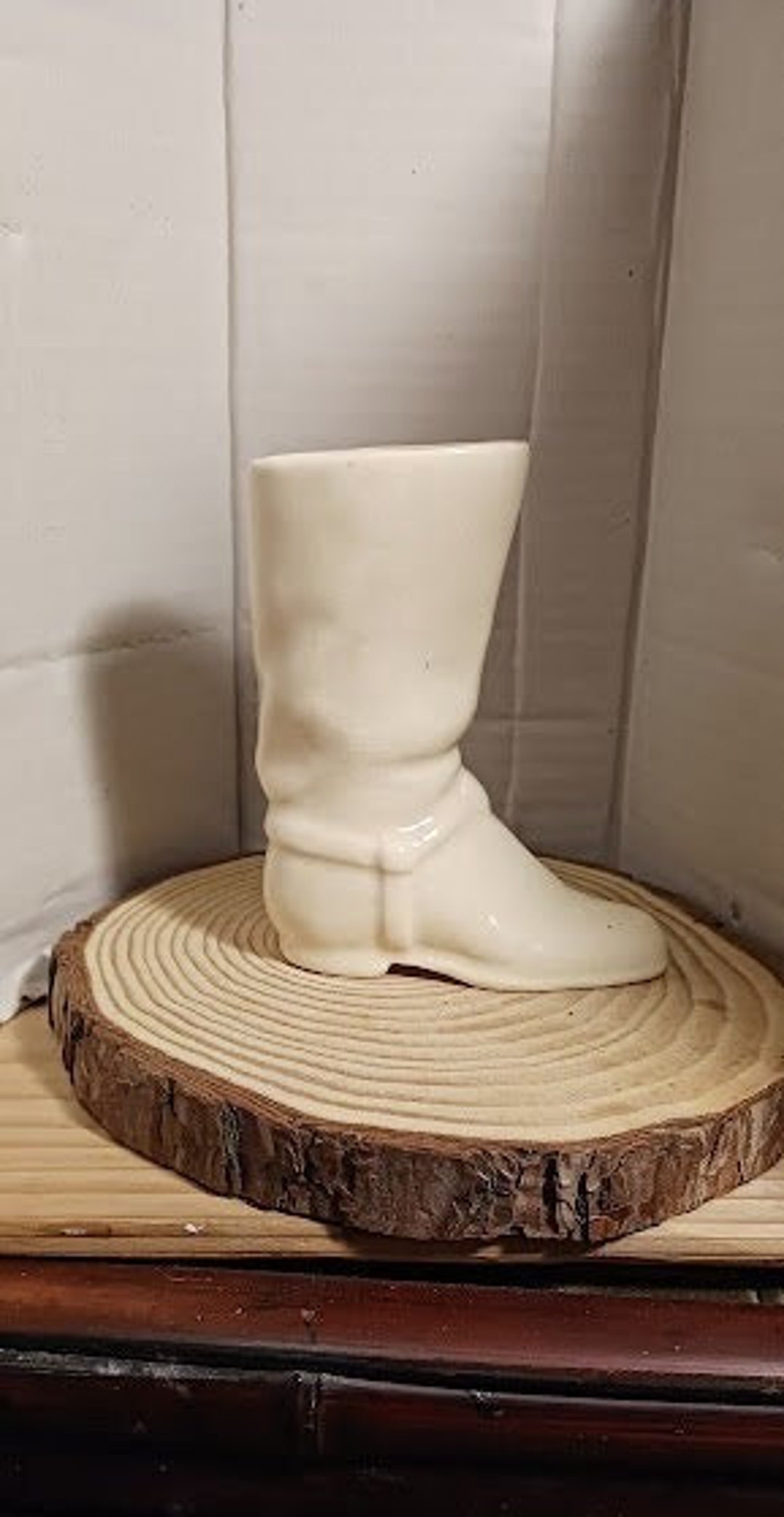 Ceramic Cowboy Boot Vase off White Vintage 1970's Etsy