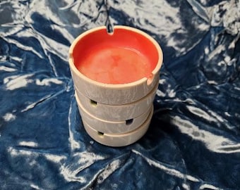 Mid Century Modern Stackable Ceramic Ashtray Set - Retro Barware