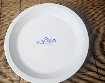 Vintage Corning Ware Pie Dish, Cornflower Blue 9" Pyroceram Bakeware